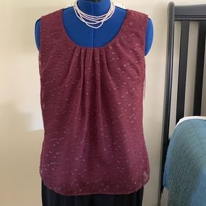 NWT Merona Wine Dotted Sparkly Glitter Shell Top